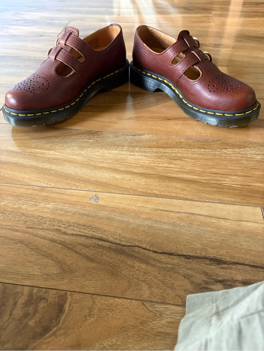 Dr. Martens Burgundy and Tan Leather Clog - Picture 5 of 12